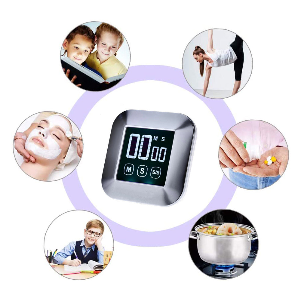 LCD Digital Touch Screen Kitchen Timer Practical Cooking Timer Countdown Count UP Alarm Clock