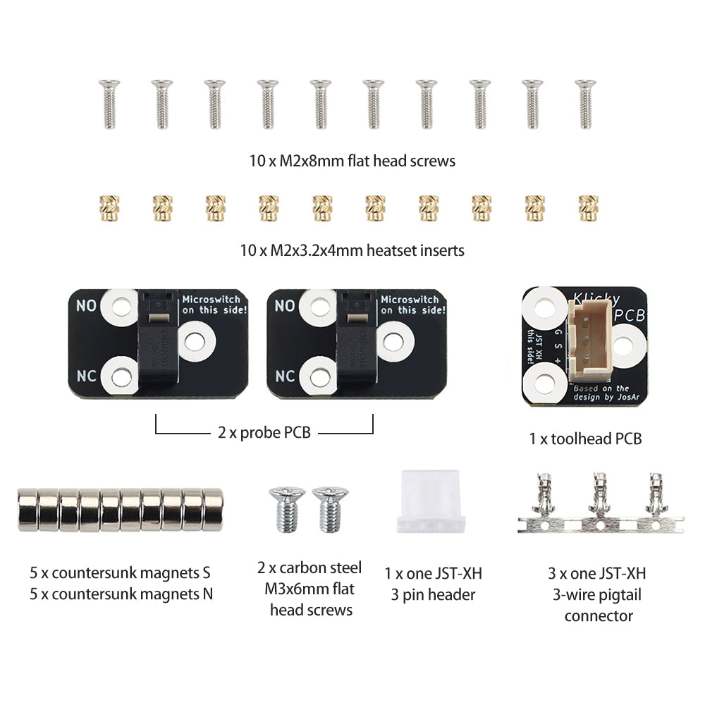 PCB Klicky PCB Kit Auto Leveling Accessory Compatible with Voron2.4/Trident 3D Printers Ensure Magnetic Stability Upgraded 3D Printing Machine Parts Kit