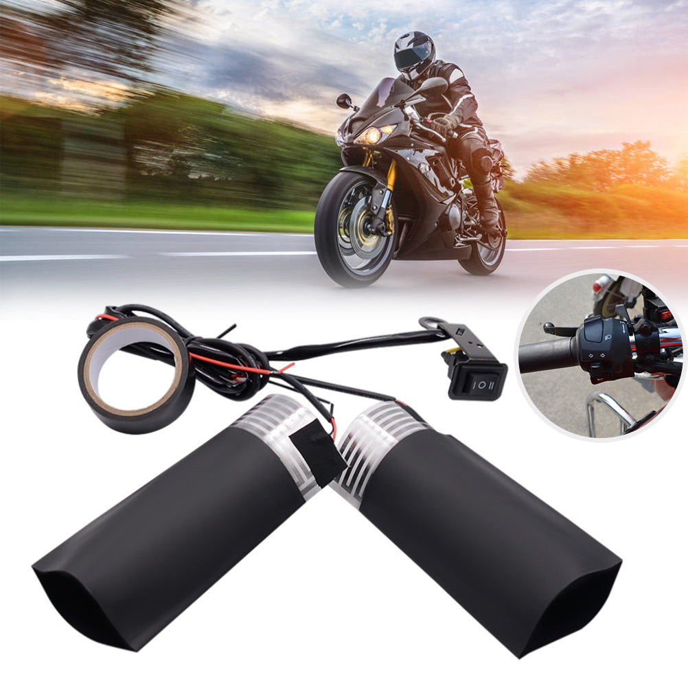 12V Motorcycle Heated Handlebar Grips Adjustable Temperature Electric Heating Handle Cover