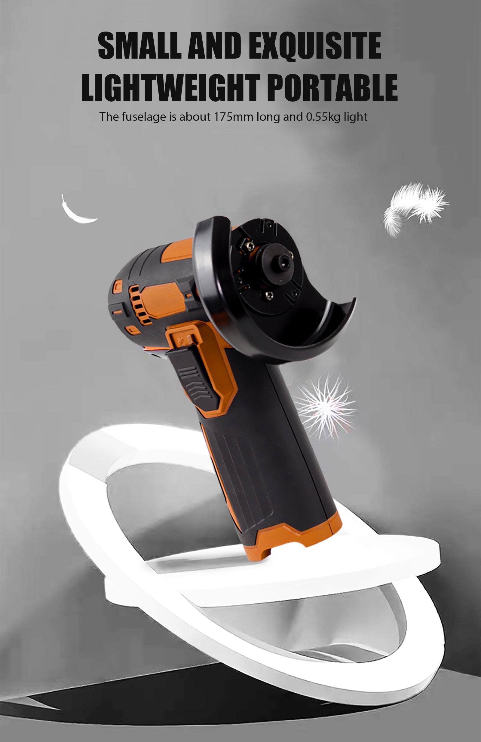 12V Cordless Brush Angle Grinder Kit, Ginding disc 3 Inch/76mm, Lightweight Angle Grinder Tool w/ 2PCS 1300mAh Lithium-Ion Battery & Charger, Ergonomic Button Position for Reducing Hand Pressure Include 6PCS Cutting  Disc