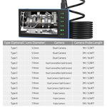 Dual Camera Endoscope with 7-inch IPS Color Screen Borescope with 7 LED Lights 1080P Photos Videos Snake Camera IP67 Waterproof 2 Million Pixels Inspection Camera with TF Card Slot