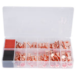 100Pcs Cable Lug Kit Brass Connector AWG Terminal Black Red Heat Shrinkable H Tube 12x30mm