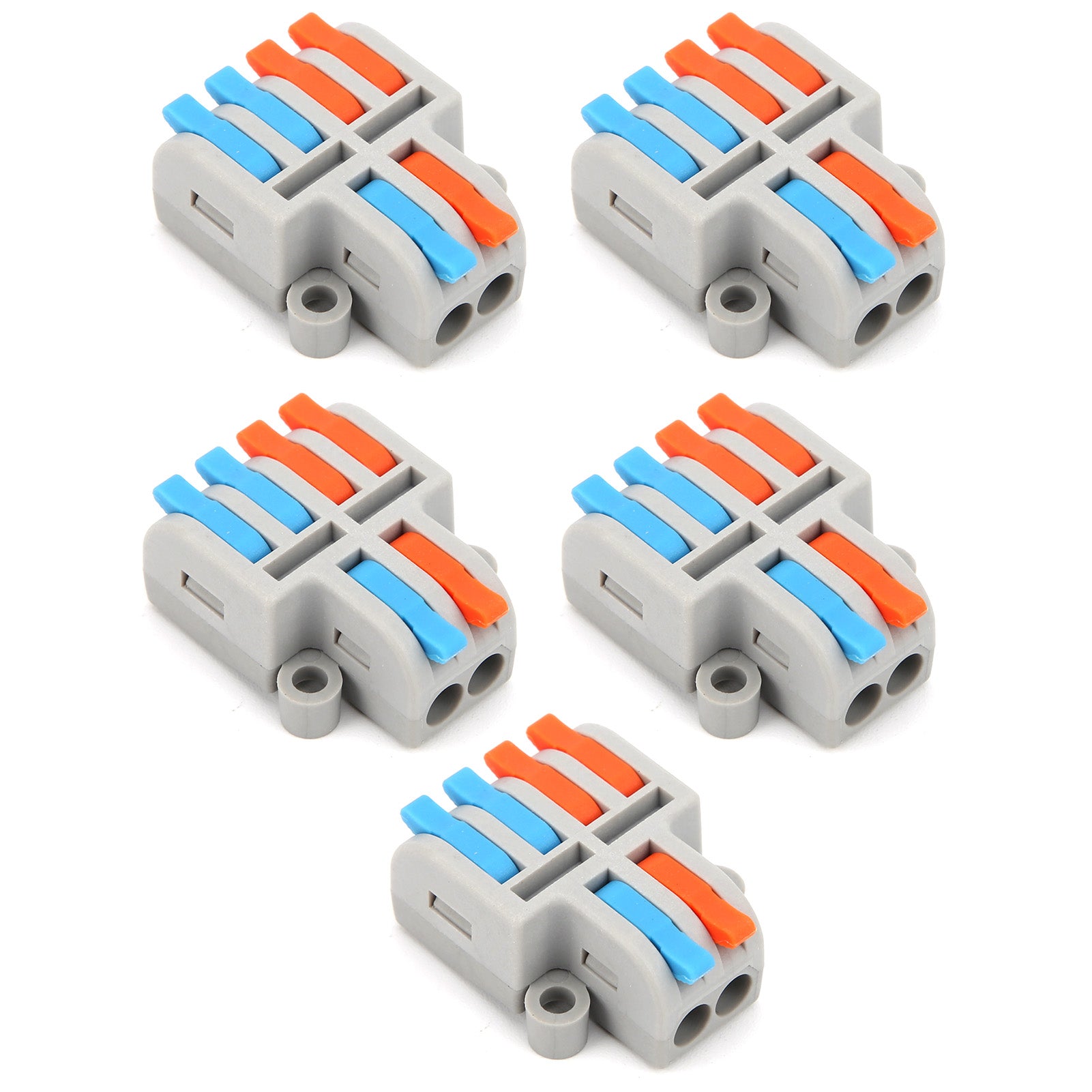 5Pcs Lever Nut Connector Quick Assortment Compact Splice for Hard/Soft Wire /4KV 32A