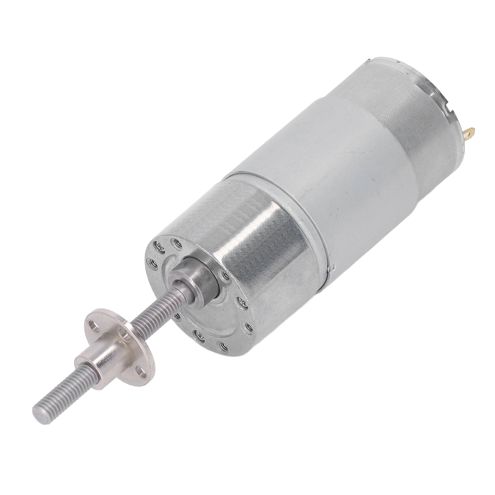Self Locking DC Worm Gear Motor with Flange M6 Rotating Shaft Thread Speed Reduction Geared Motor DC12V 35RPM