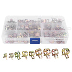 80pcs Galvanized Hose Clamps Spring Clip 6-15mm Tube Clamp Fastener Assortment Set