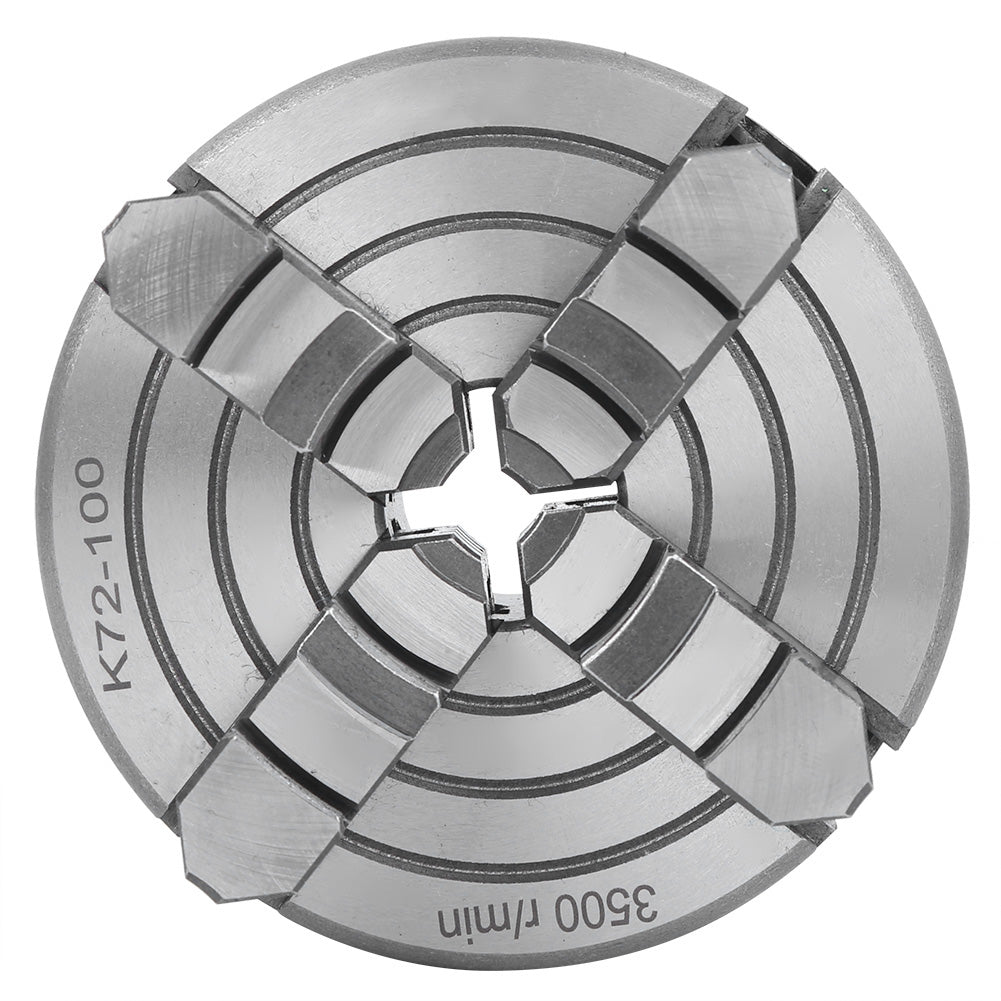 4 Jaw Independent Lathe Chuck Strong Clamping Force Workholding Tool 100mm 3500r/min