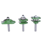 3Pcs 8-Shank Cutter Drill Set T Shape Wood Milling Cutter Adjustable Cabinet Bit Kit(3Pcs Door Panel ＋Knife )