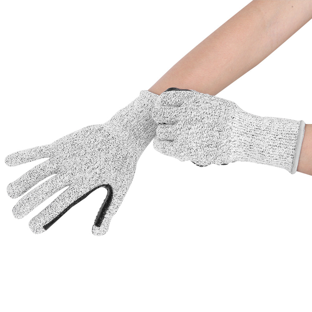 Cut Resistant Gloves HPPE Silica Gel Level 5 13 Stitches Heather Grey Type Hand Protection