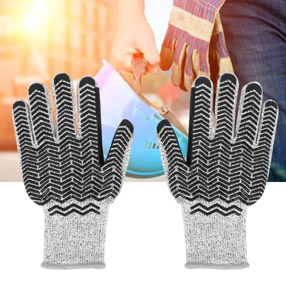 Cut Resistant Gloves HPPE Silica Gel Level 5 13 Stitches Heather Grey Type Hand Protection