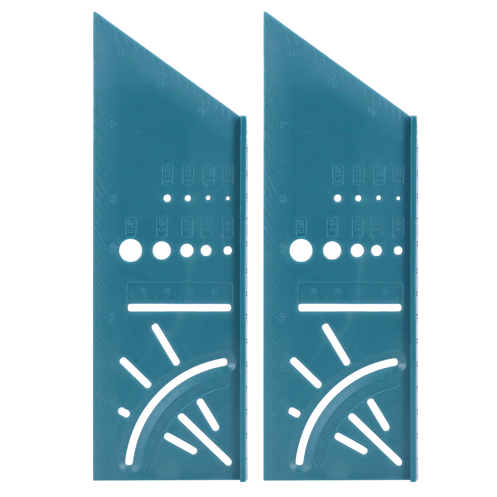 2PCS Multifunctional Woodworking Ruler 3D Angle Measuring Gauge Measuring Tools