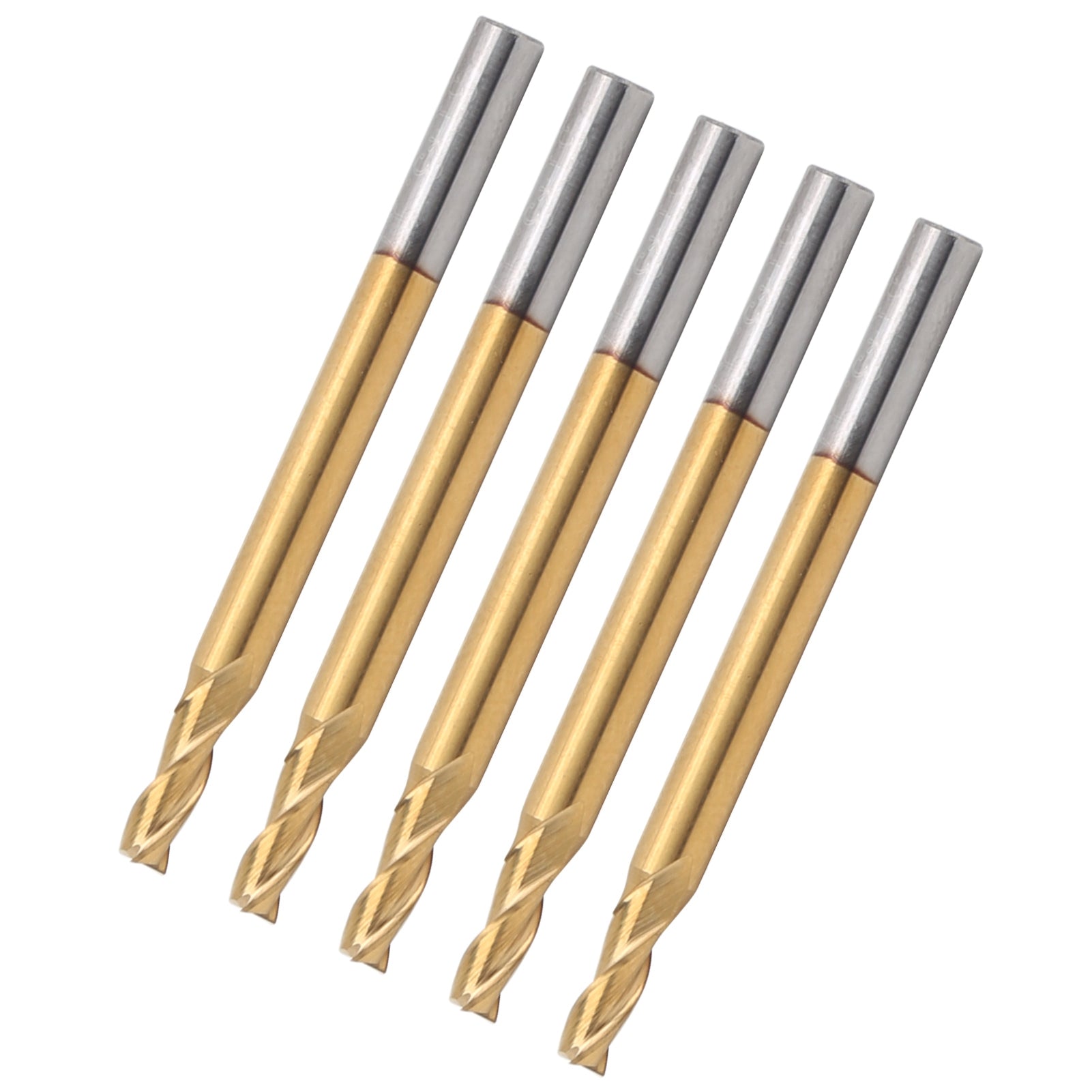 5Pcs 3‑Flute Flat End Milling Cutter Ti Plating Router Bits 3.175 x 2.5 x 6 x 40