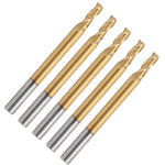 5Pcs 3‑Flute Flat End Milling Cutter Ti Plating Router Bits 3.175 x 2.5 x 6 x 40