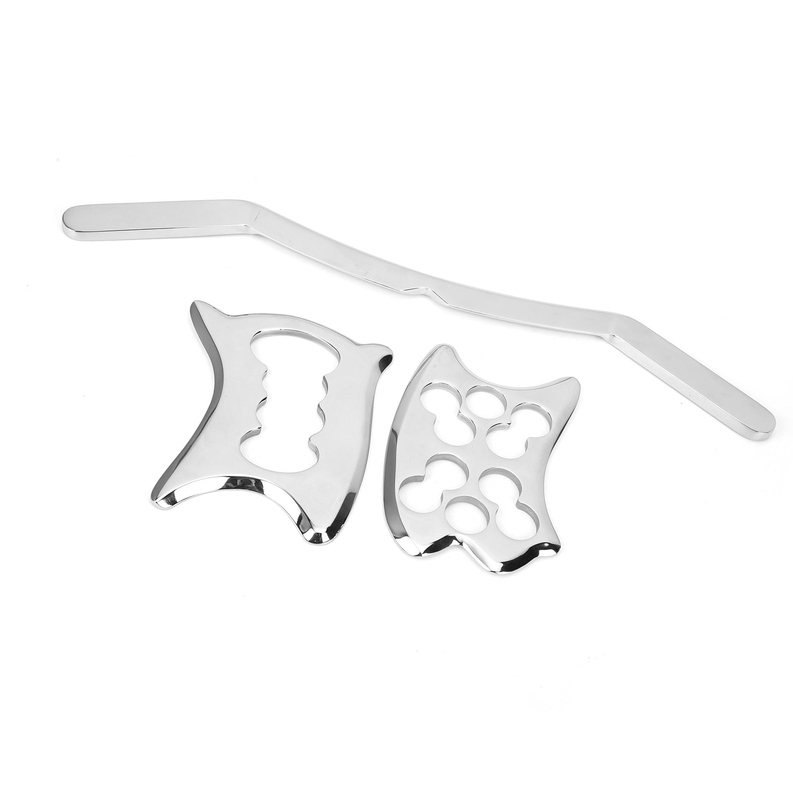 3pcs / set Stainless Steel Gua Sha Scraping Plate Body Massage Tools for Neck Shoulder