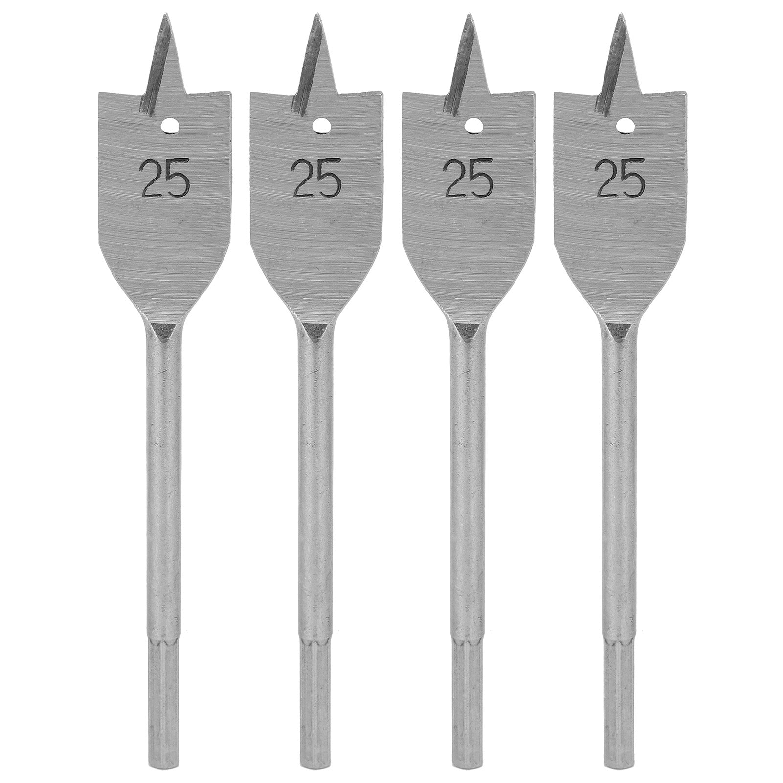4Pcs Flat Wood Drill Bit Set High Carbon Steel Woodworking Drilling Tool Replacement 25mm