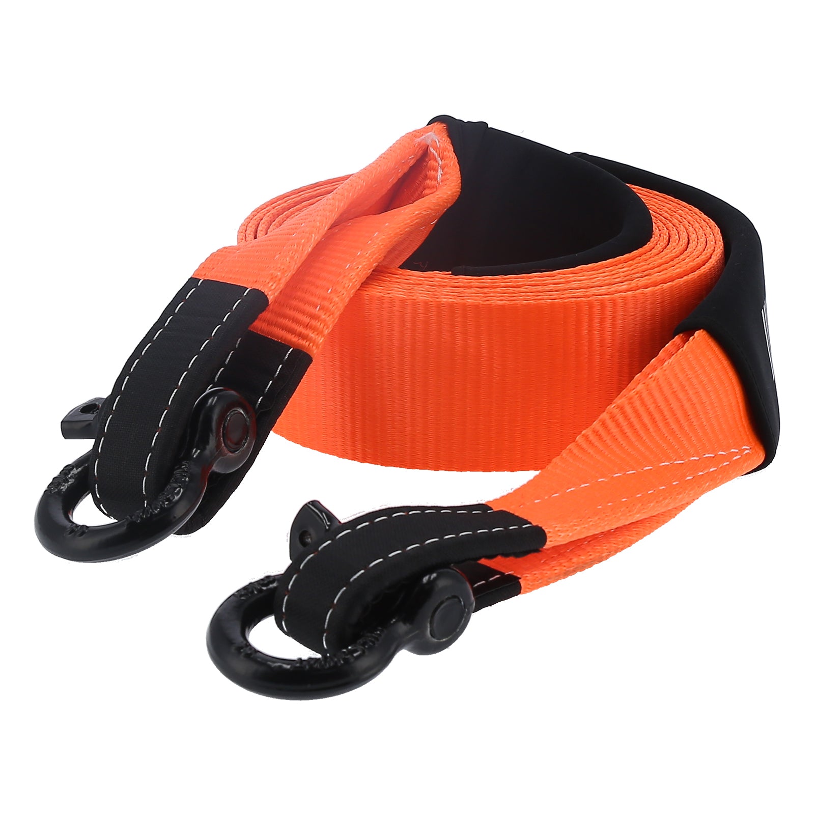 Towing Rope Polyester Material Thicken Tow Strap Shackle Fixed Traction Accessories 12 TonsOrange