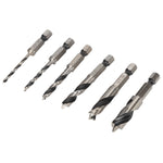 6Pcs 3 Point Drill Bit High Speed Steel Imperial Wood Drills Bits for Woodworking Maple