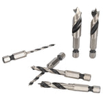 6Pcs 3 Point Drill Bit High Speed Steel Imperial Wood Drills Bits for Woodworking Maple