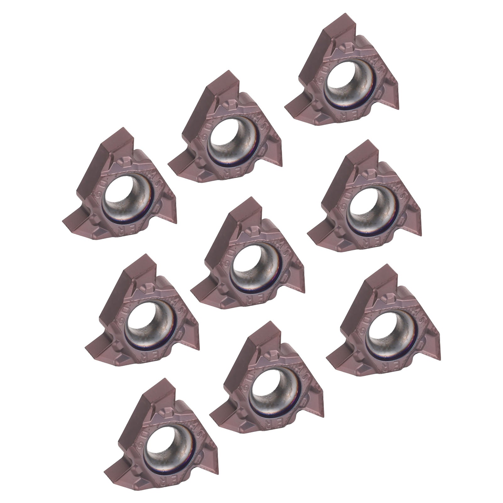 10Pcs Threading Inserts CNC Lathe Indexable Carbide Blade Turning Tool Holder 16ER AG60(EM598L)
