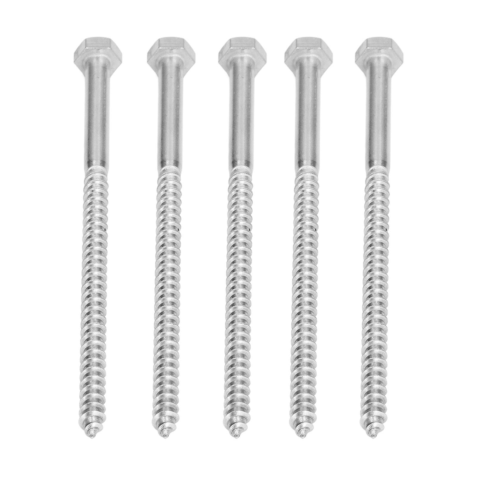 304 Stainless Steel Half Thread Bolt Wood Hex Lag Screws Self Tapping Wood Coach ScrewM8x150MM