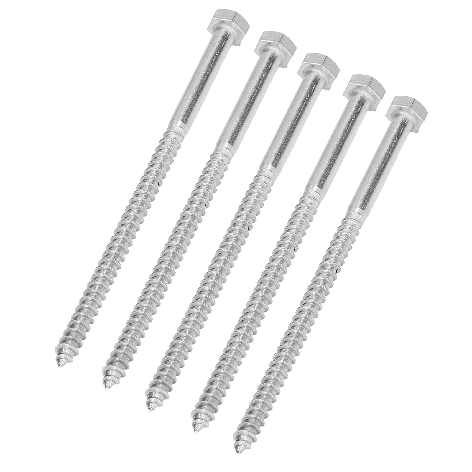 304 Stainless Steel Half Thread Bolt Wood Hex Lag Screws Self Tapping Wood Coach ScrewM8x150MM