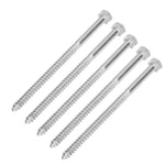 304 Stainless Steel Half Thread Bolt Wood Hex Lag Screws Self Tapping Wood Coach ScrewM8x150MM