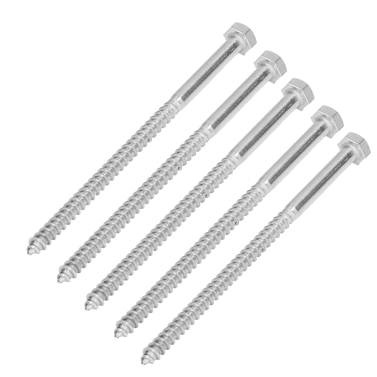 304 Stainless Steel Half Thread Bolt Wood Hex Lag Screws Self Tapping Wood Coach ScrewM8x150MM