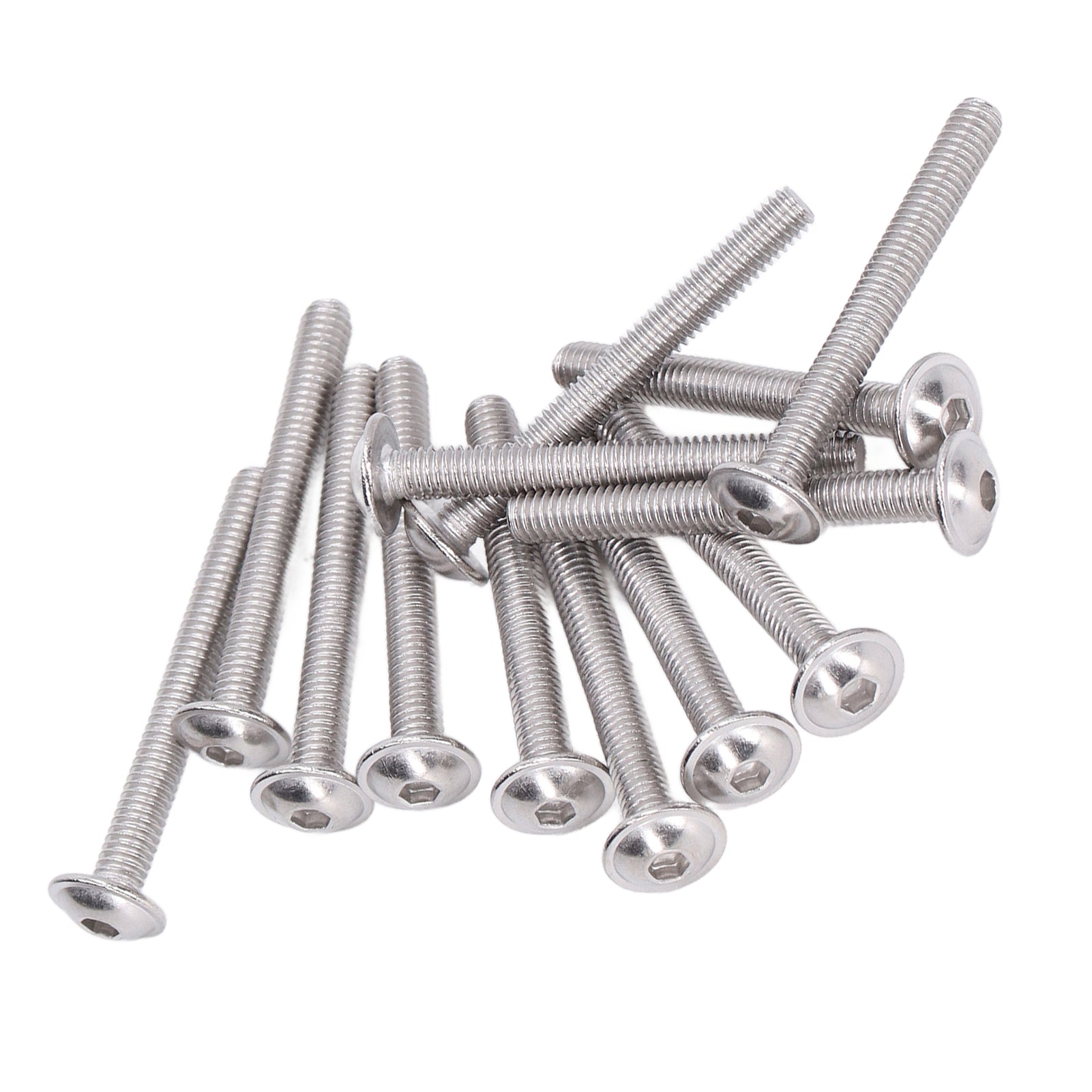 50Pcs Flanged Button Head Screws A2‑70 Stainless Steel Buttons Heads Socket Caps Bolts KitM4x35mm