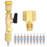 Valve Core Remover Installer Brass Removal Repair Tool Set Kit for 1/4in 5/16in Ports