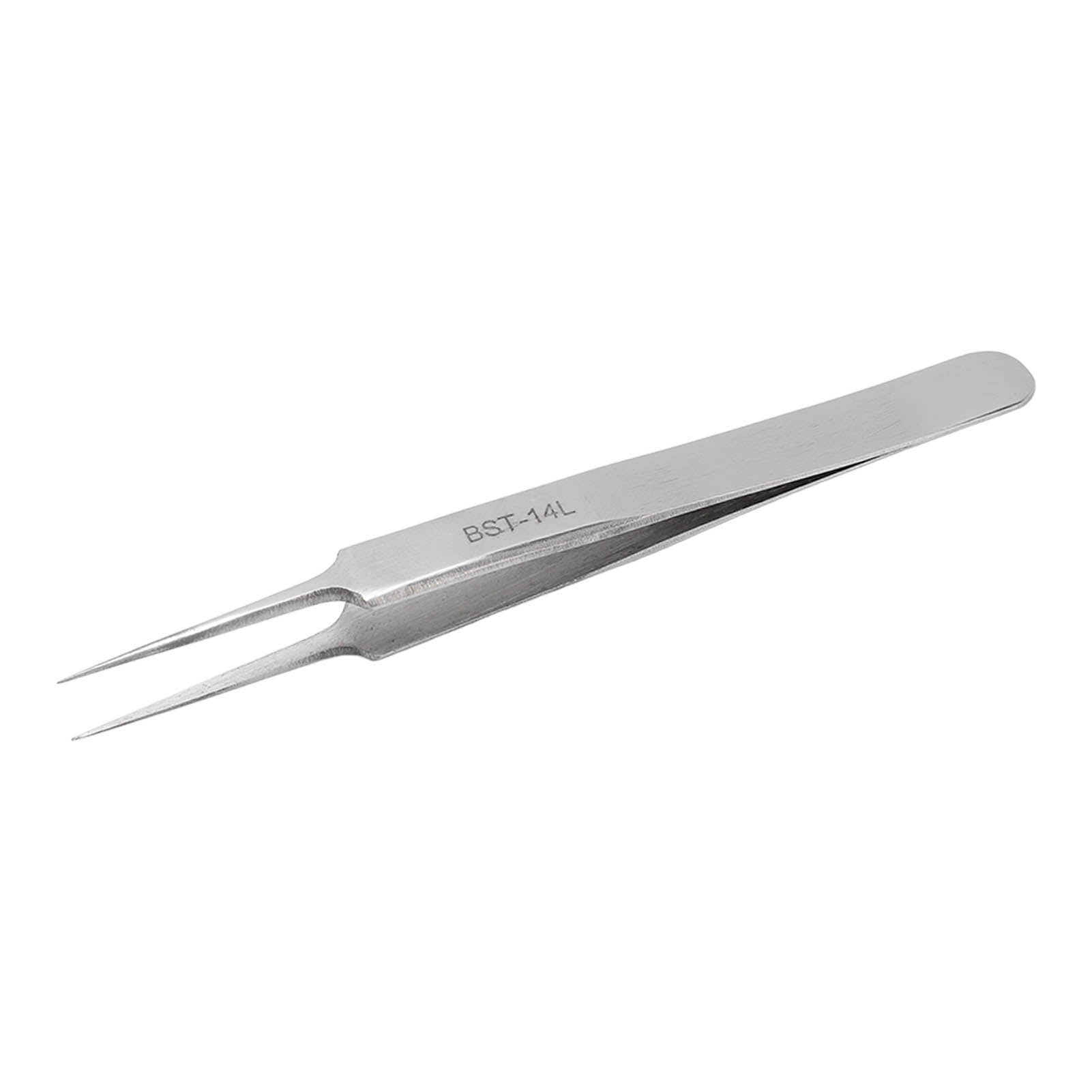 Stainless Steel Tweezer Anti Wear Rust Corrosion Abrasion Acid High Hardness Industrial Fine Point Tweezer 14L