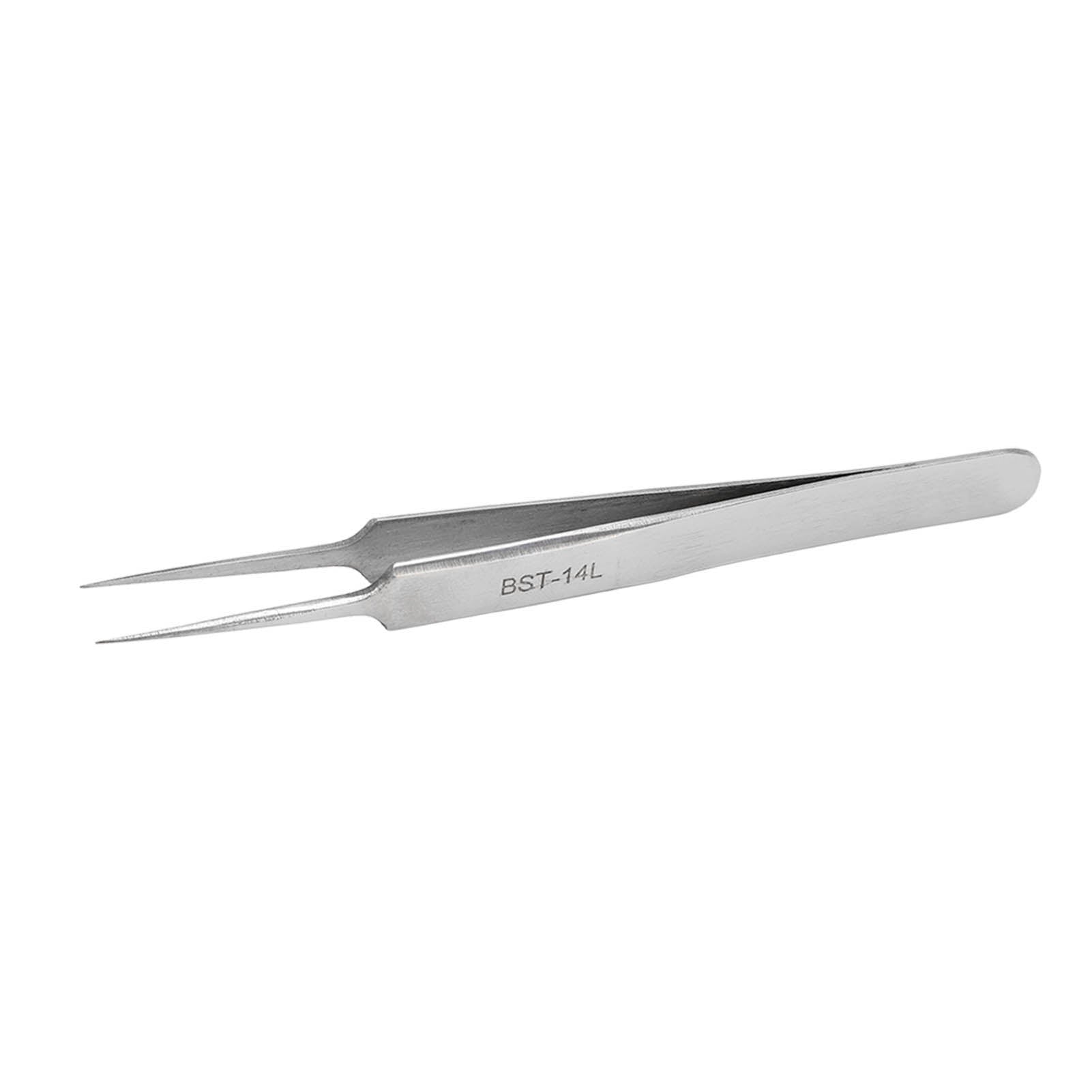 Stainless Steel Tweezer Anti Wear Rust Corrosion Abrasion Acid High Hardness Industrial Fine Point Tweezer 14L
