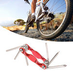11 in 1 Bike Multitool Chain Breaker Hex Wrench Slot Cross Screwdriver Multi Function Bike Repair Tools Red
