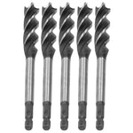 5Pcs Woodworking Drill Bit Metal Hole Saw Auger Bit 4‑Fulte 4‑Slot Hex Shank Cutter Tool 14mm