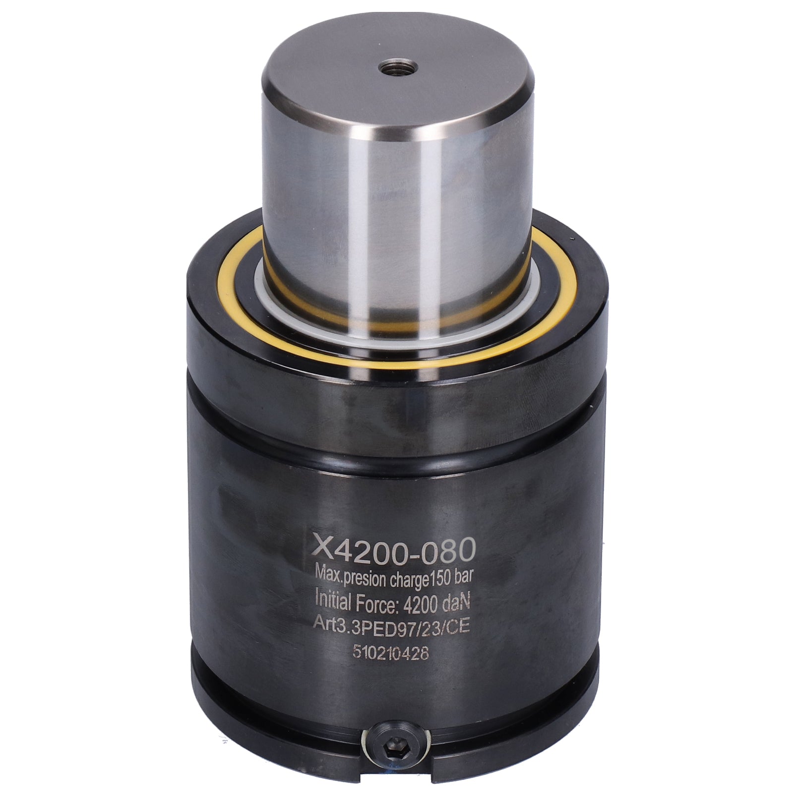 Nitrogen Gas Spring Compressed Cylinder with Inflation Port 42000N Initial Force 4200 SeriesYX4200‑080