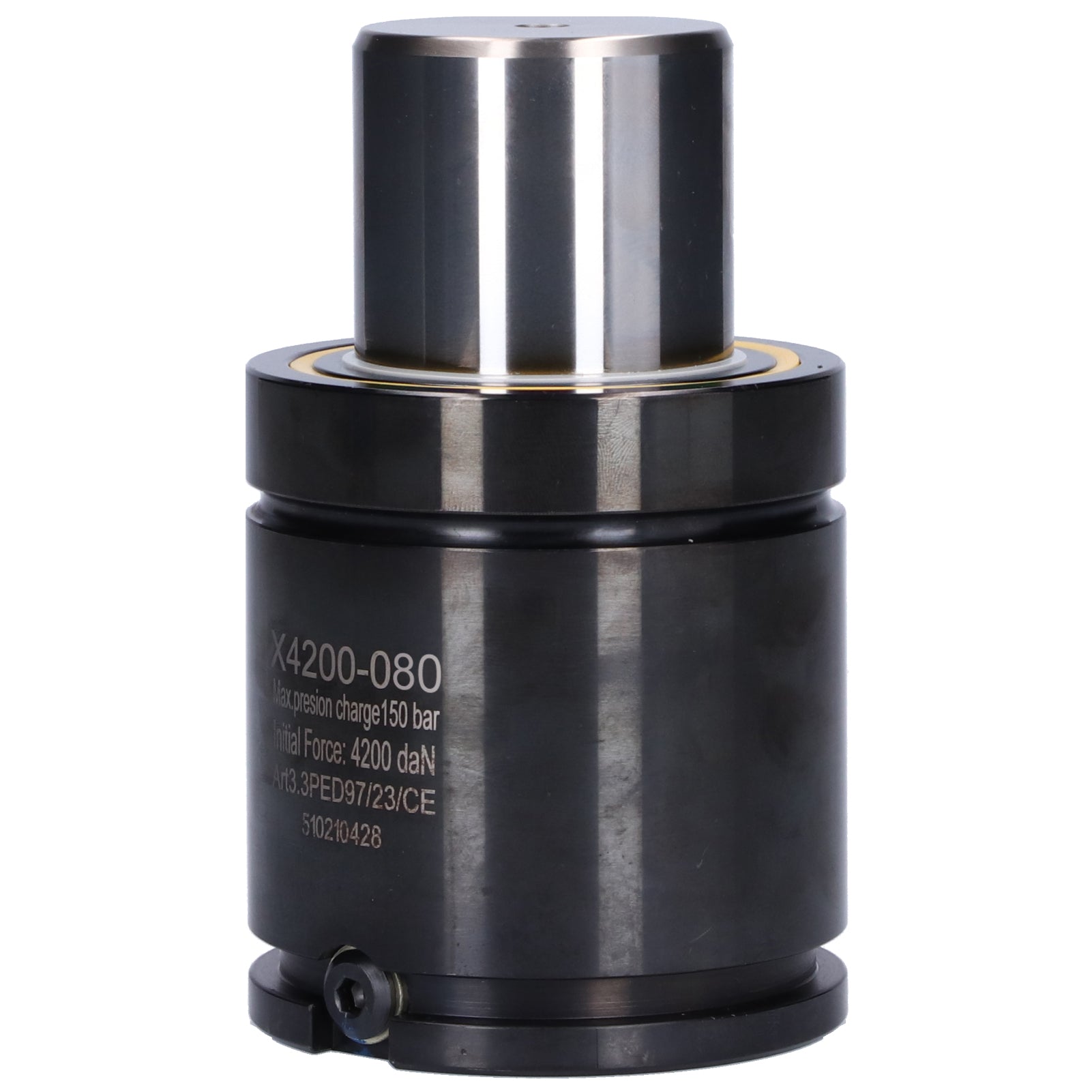 Nitrogen Gas Spring Compressed Cylinder with Inflation Port 42000N Initial Force 4200 SeriesYX4200‑080