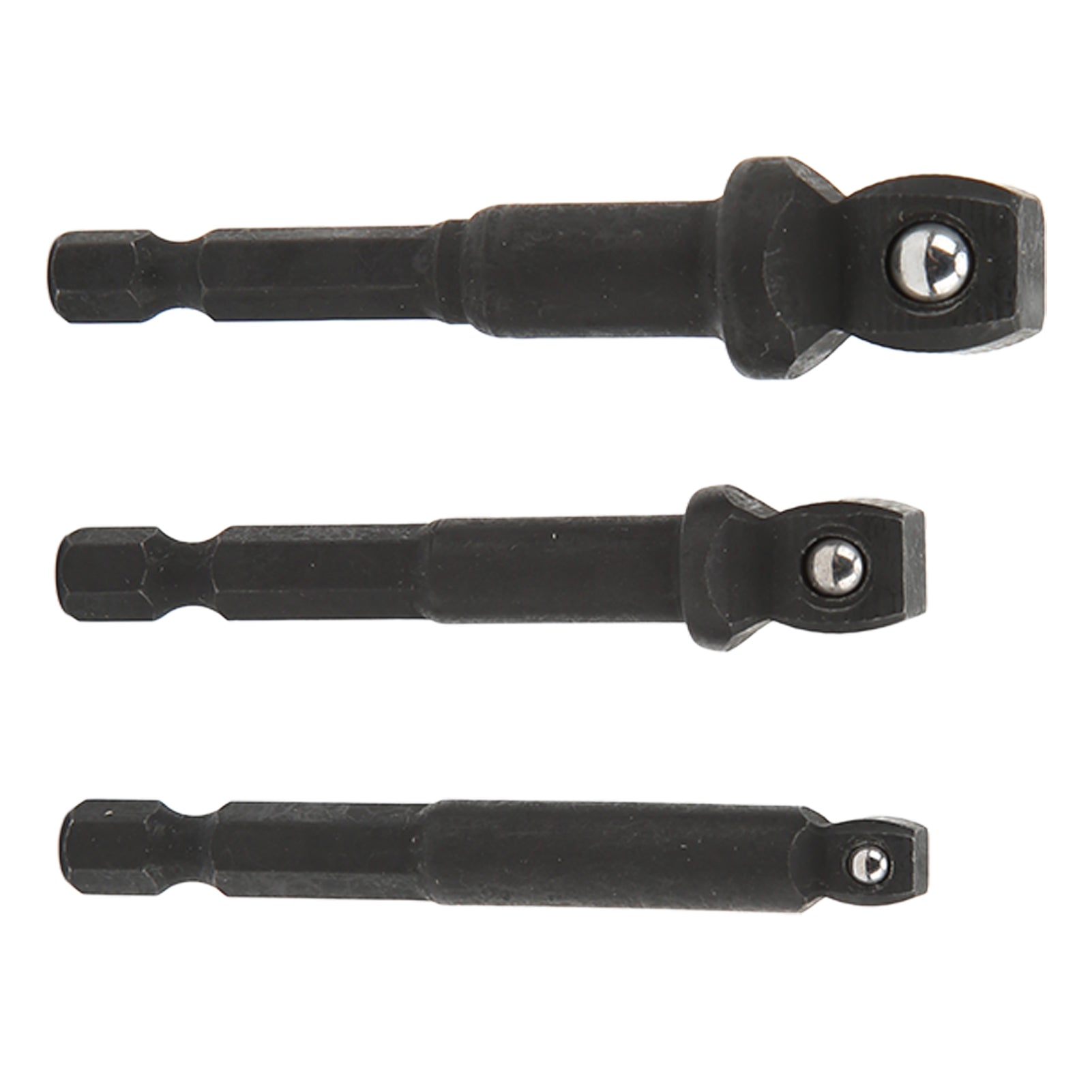 3Pcs Socket Adapter 1/2in 3/8in 1/4in Hex Shank Chrome Vanadium Steel Tool Set Kit