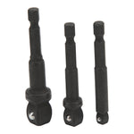 3Pcs Socket Adapter 1/2in 3/8in 1/4in Hex Shank Chrome Vanadium Steel Tool Set Kit