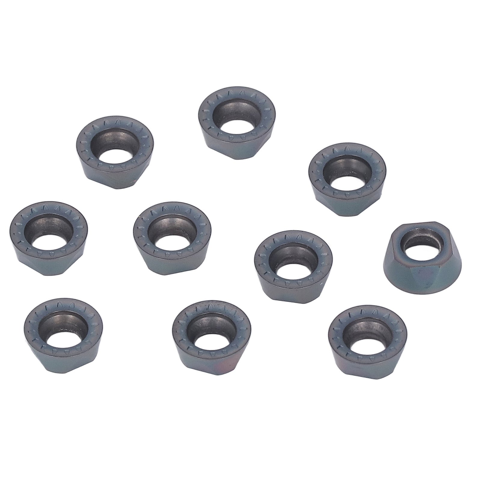 10Pcs Carbide Turning Inserts Round Coated Blade for Wood Metal Milling CNC Lathe Tool Holder