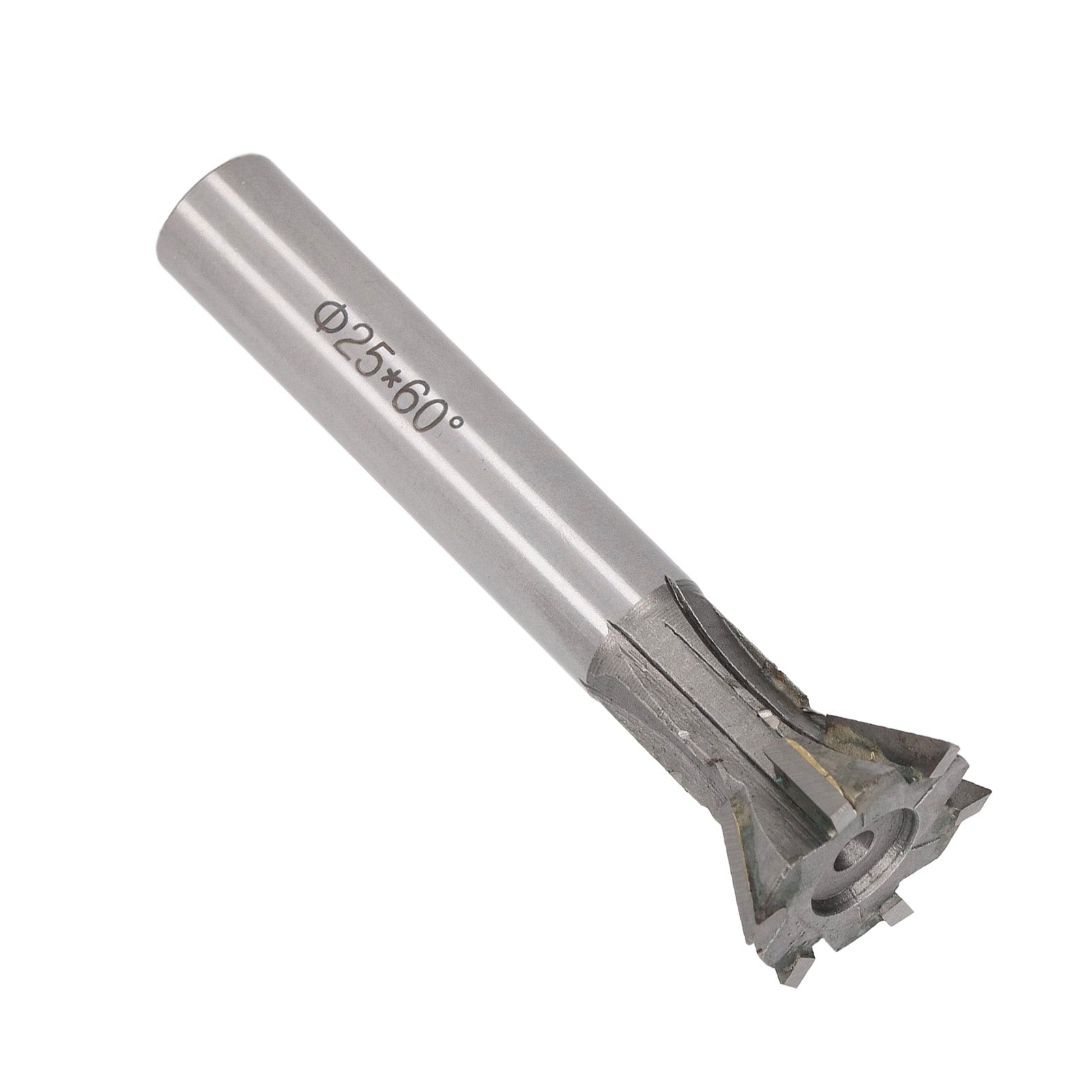 Milling Cutter Cemented Carbide 25mm Diameter 6 Flutes Dovetail Straight Shank for Lathe