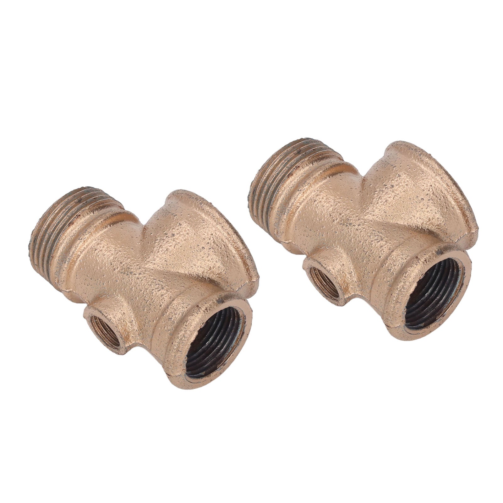 2Pcs Air Compressor Check Valve Iron G1 4 Port Corrosion Resistant Hose Splitter Water Hose Connector