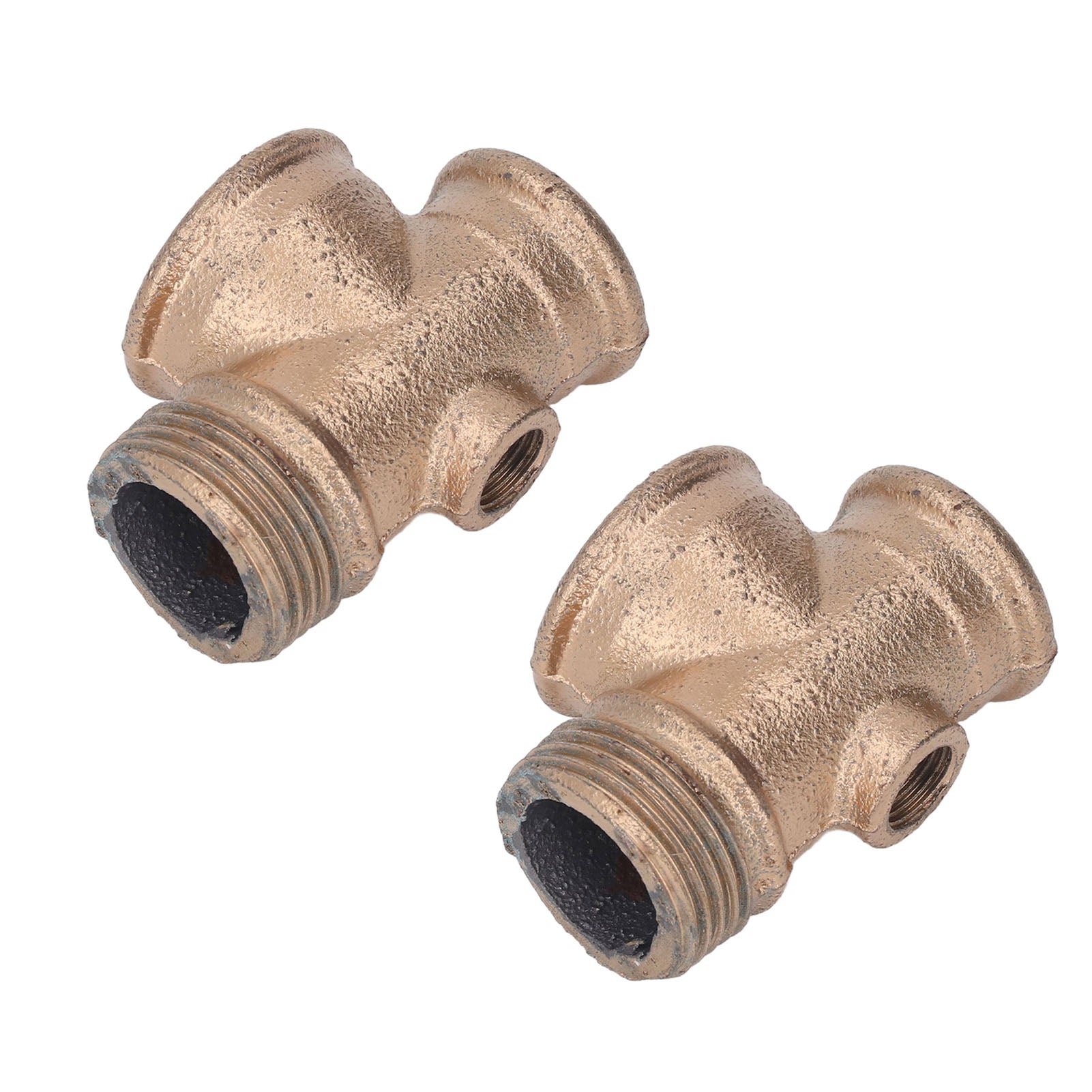 2Pcs Air Compressor Check Valve Iron G1 4 Port Corrosion Resistant Hose Splitter Water Hose Connector