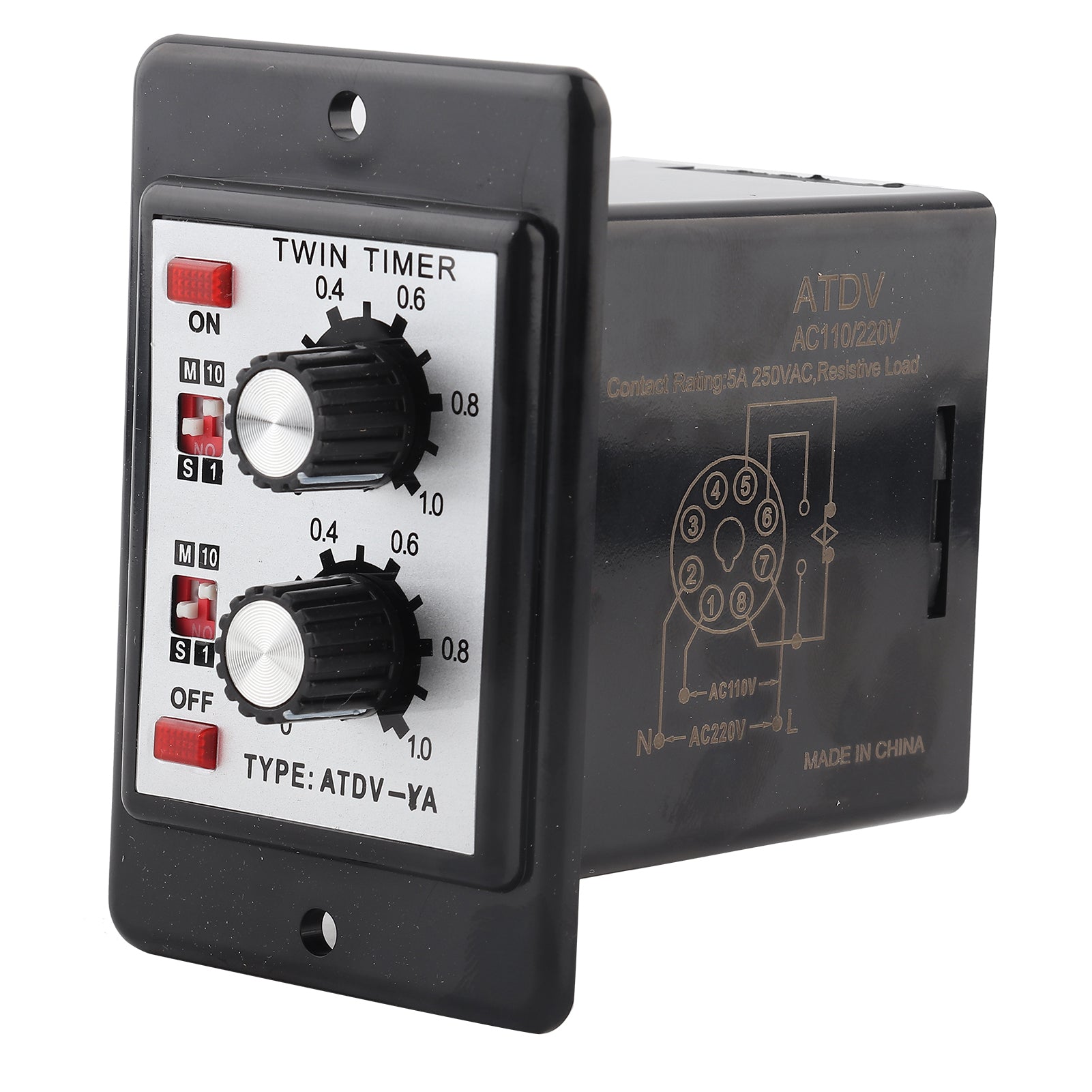 Knob Control Time Switch Relay On Off Timer Relay ATDVYA AC110v  50/60Hz