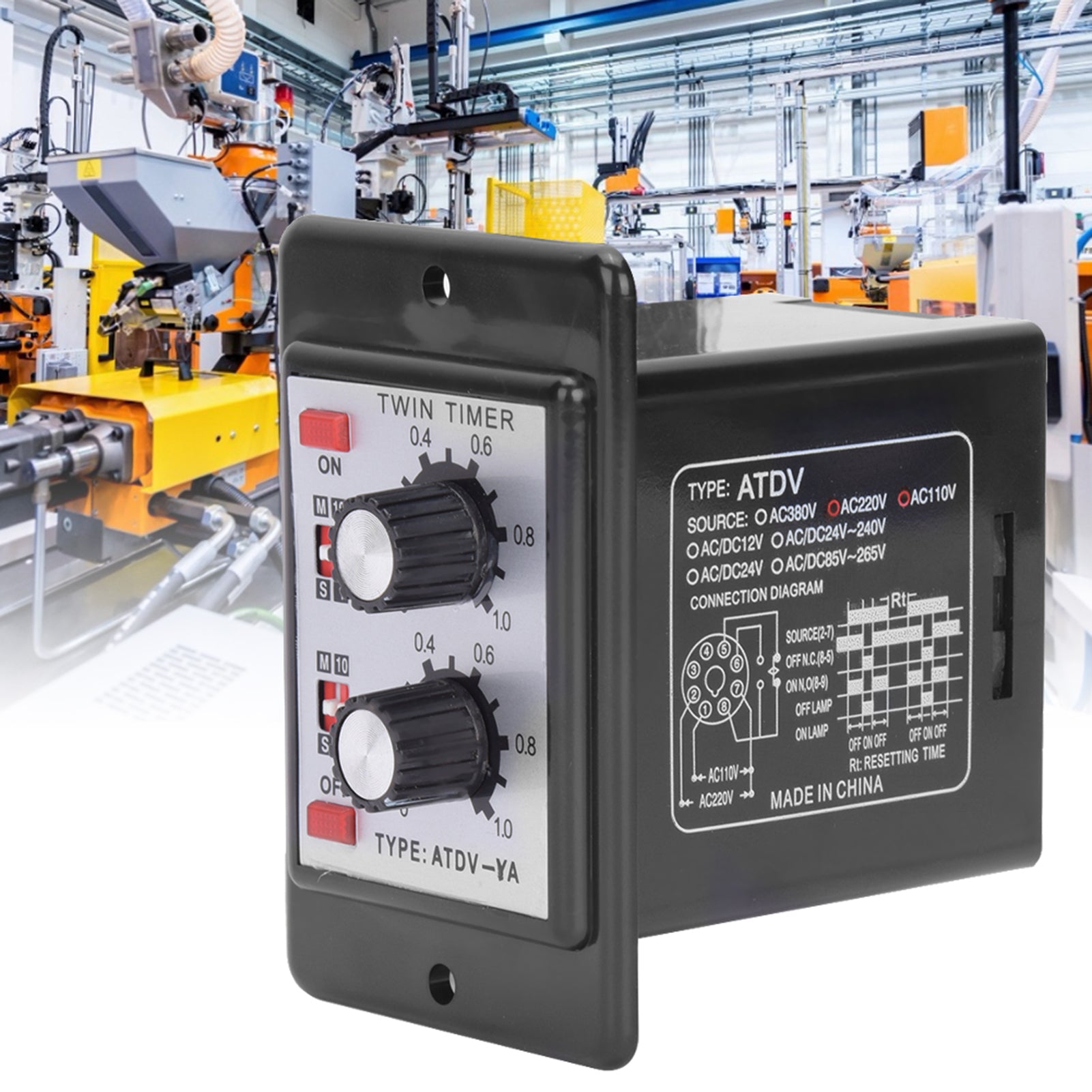 Knob Control Time Switch Relay On Off Timer Relay ATDVYA AC110v  50/60Hz