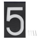 Outdoor Solar Power LED Number Sign Light House Hotel Store Door Address Lights Plate(Numéro 5 )