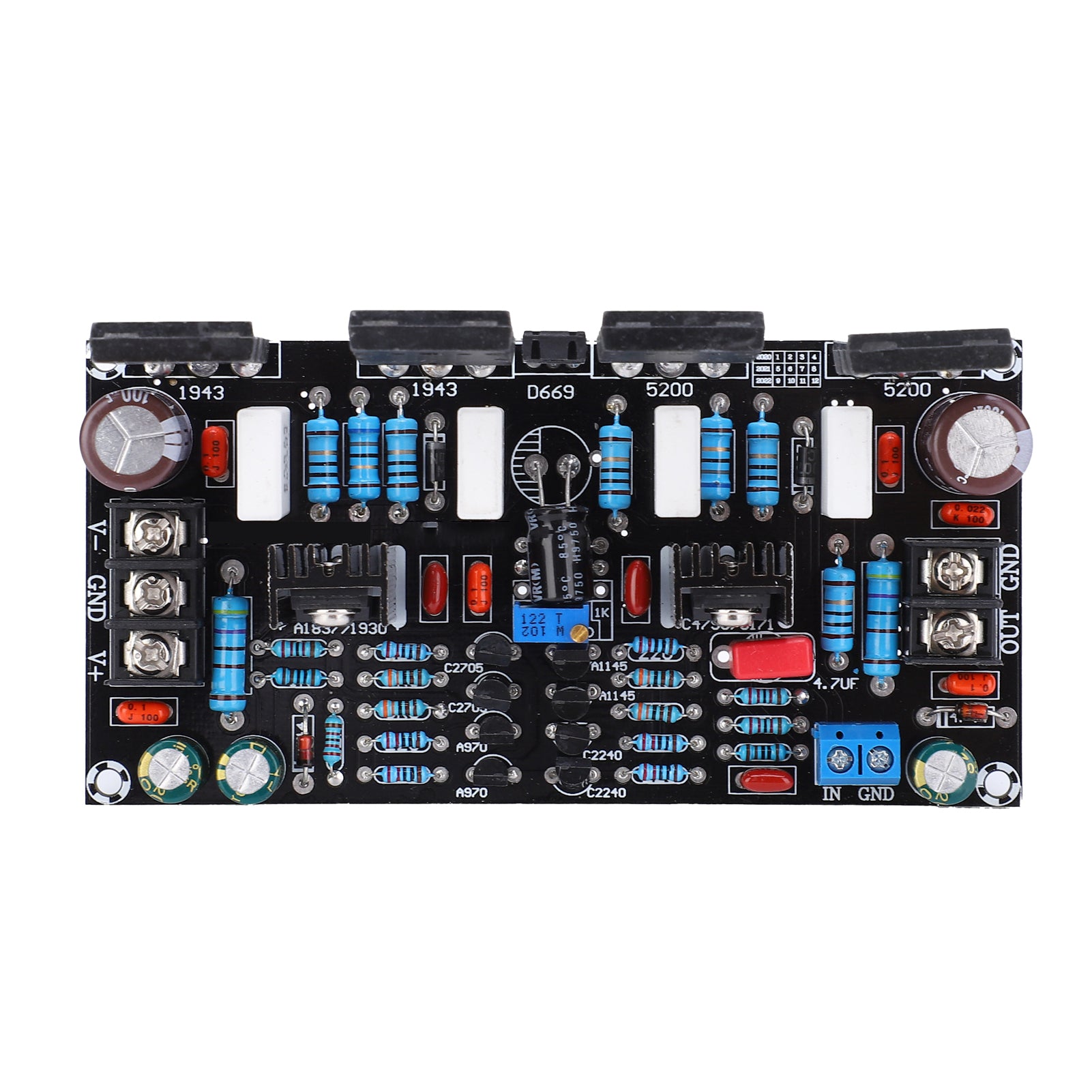 Power Amplifier Board Single Channel for Toshiba Audio Components 200W 1943+5200 DC±20-90V