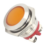 0.6in LED Indicator Bright Signal Light FlameRetardant Base IP66 Waterproof Universal(Yellow )