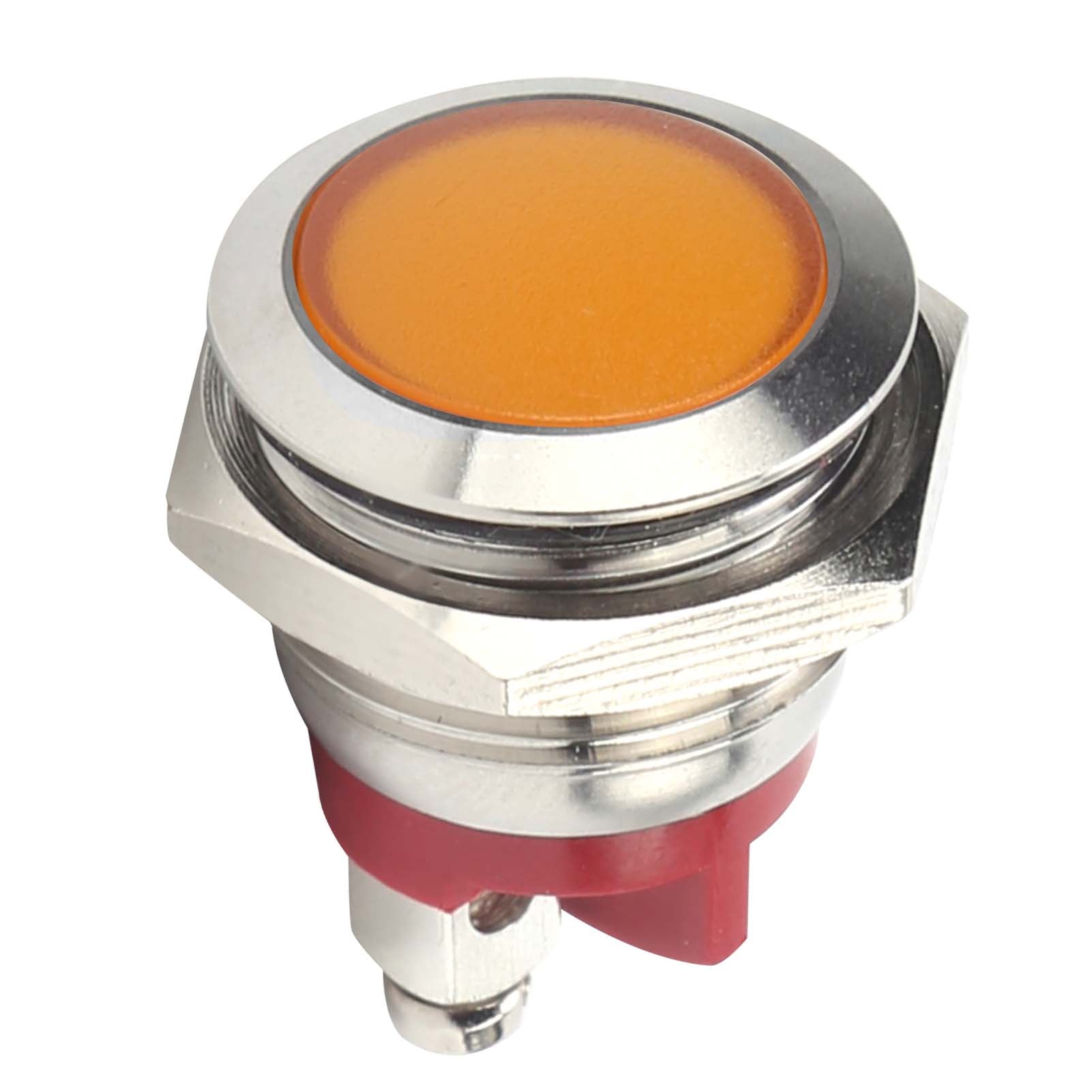 0.6in LED Indicator Bright Signal Light FlameRetardant Base IP66 Waterproof Universal(Yellow )