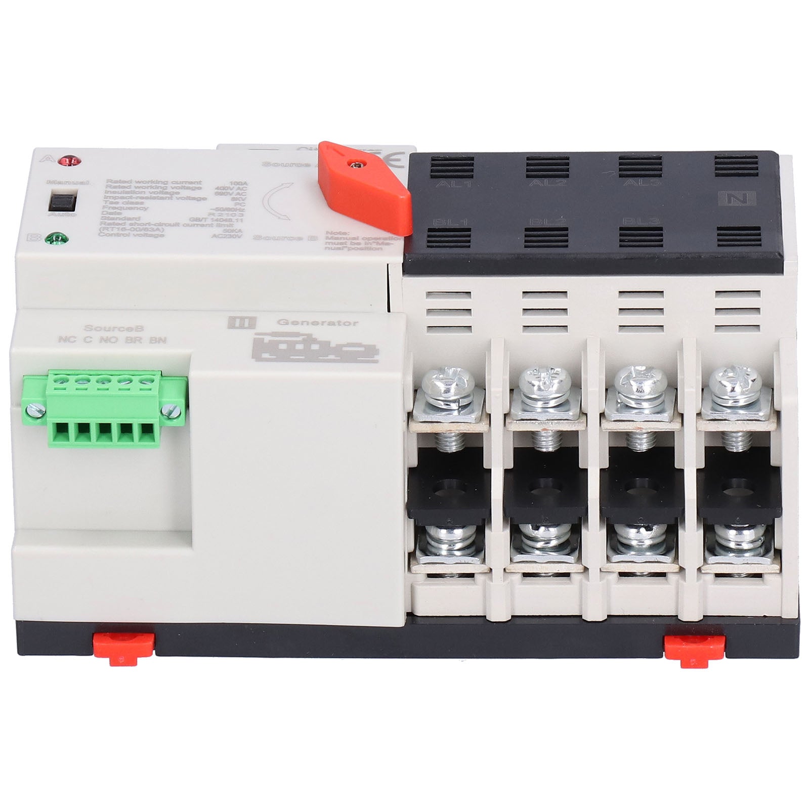 Automatic Transfer Switch 2‑Power Uninterruptible 4P 100A PC Isolation Type ATS 400V AC