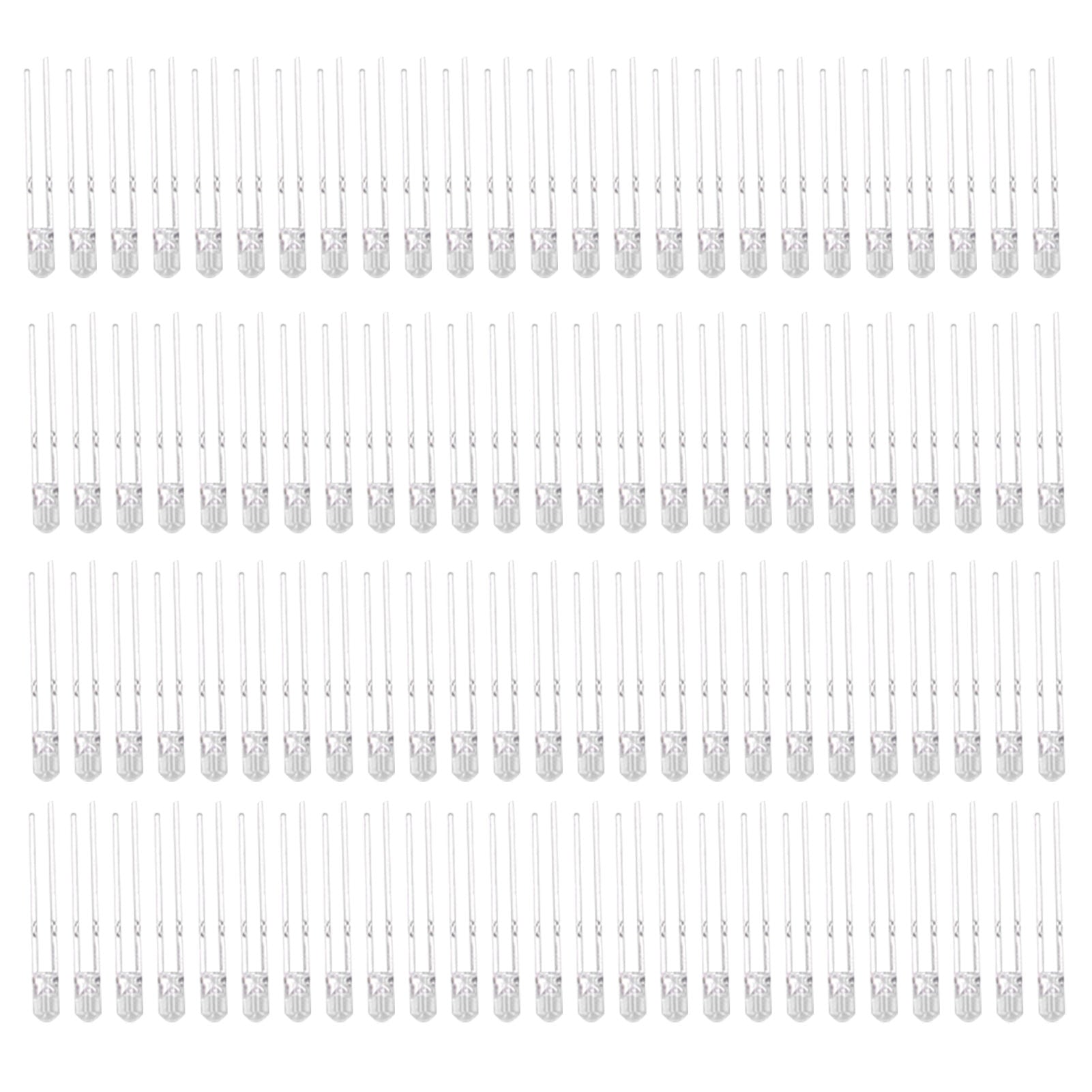 100 Pcs LED Diode 3mm 8 Colors LED Luminous Color Lamp Electronic Components Kit 3VRed