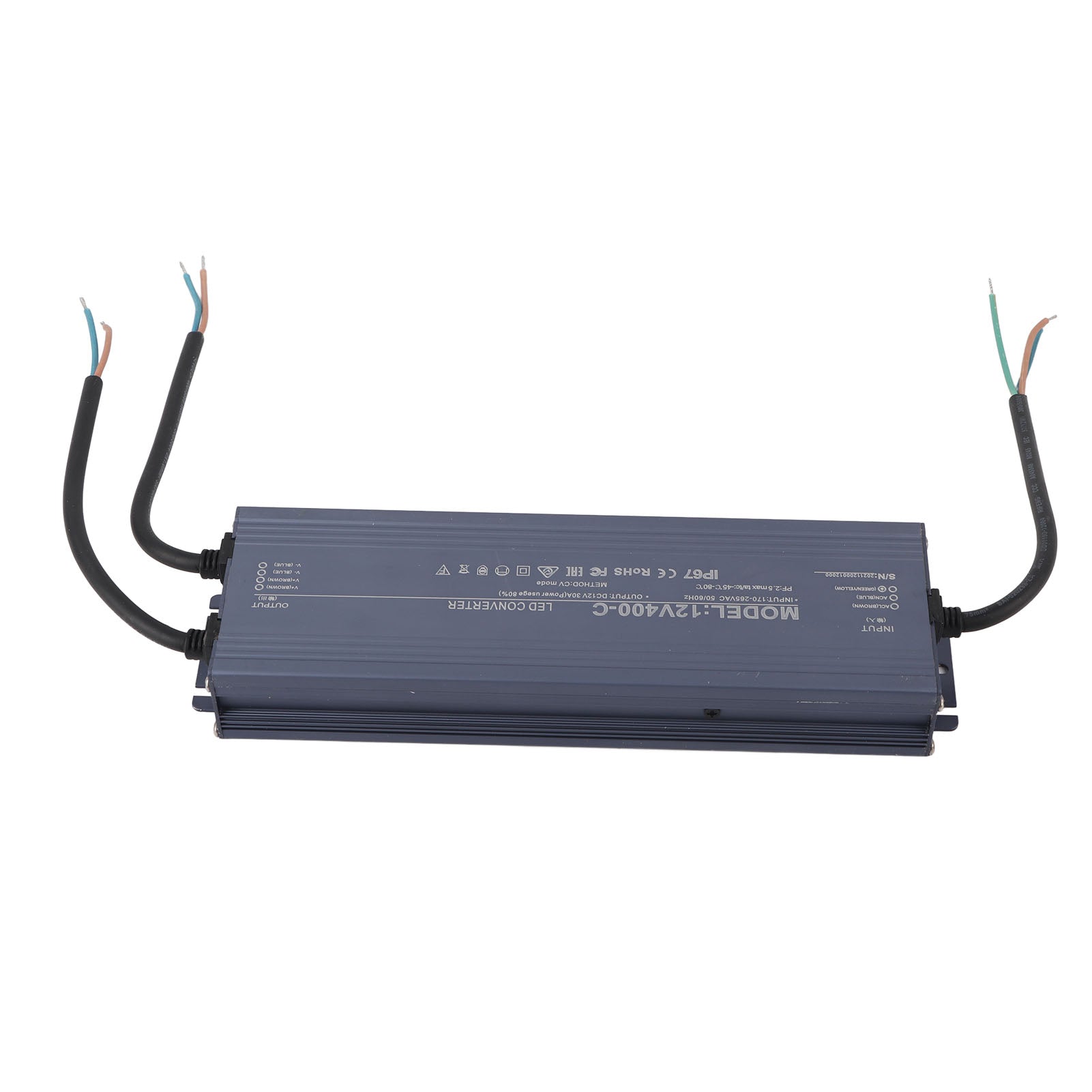 Waterproof LED Driver IP67 Constant Voltage Power Supplies Protection Chip 400W AC170‑265V12V 30A