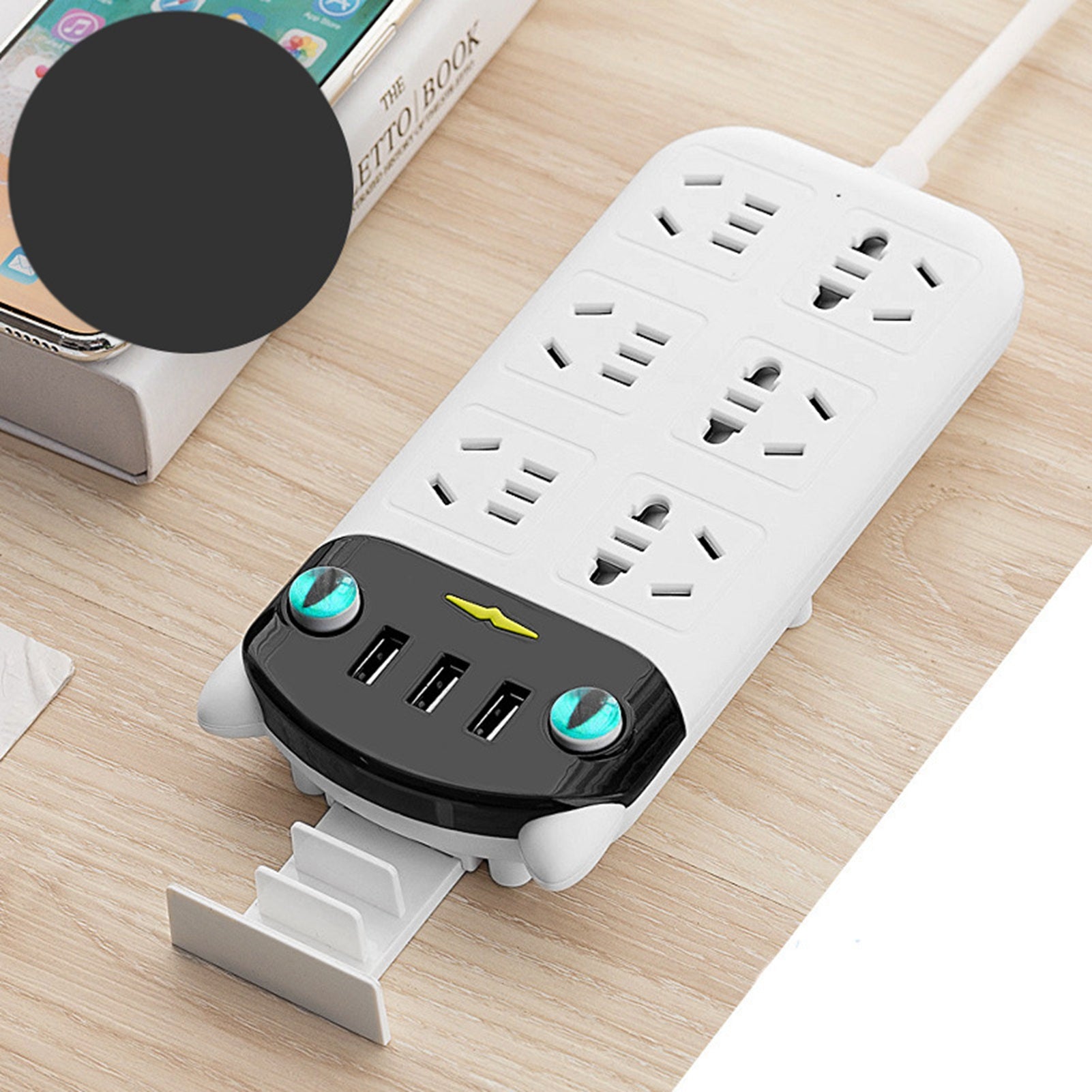 Power Strip Multifunctional USB Port ABS Flame Retardant Socket Strip for Home Office